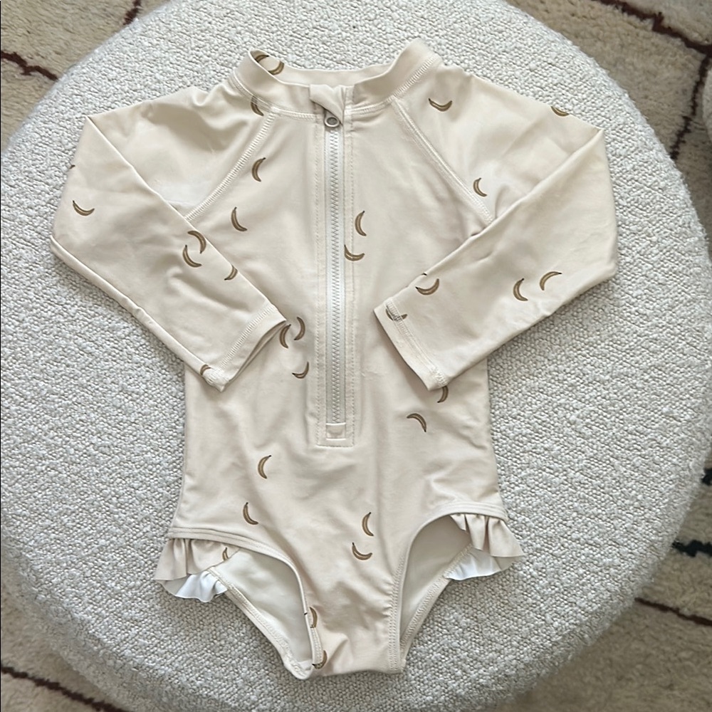 Rylee + Cru Cream Long Sleeve Swimsuit